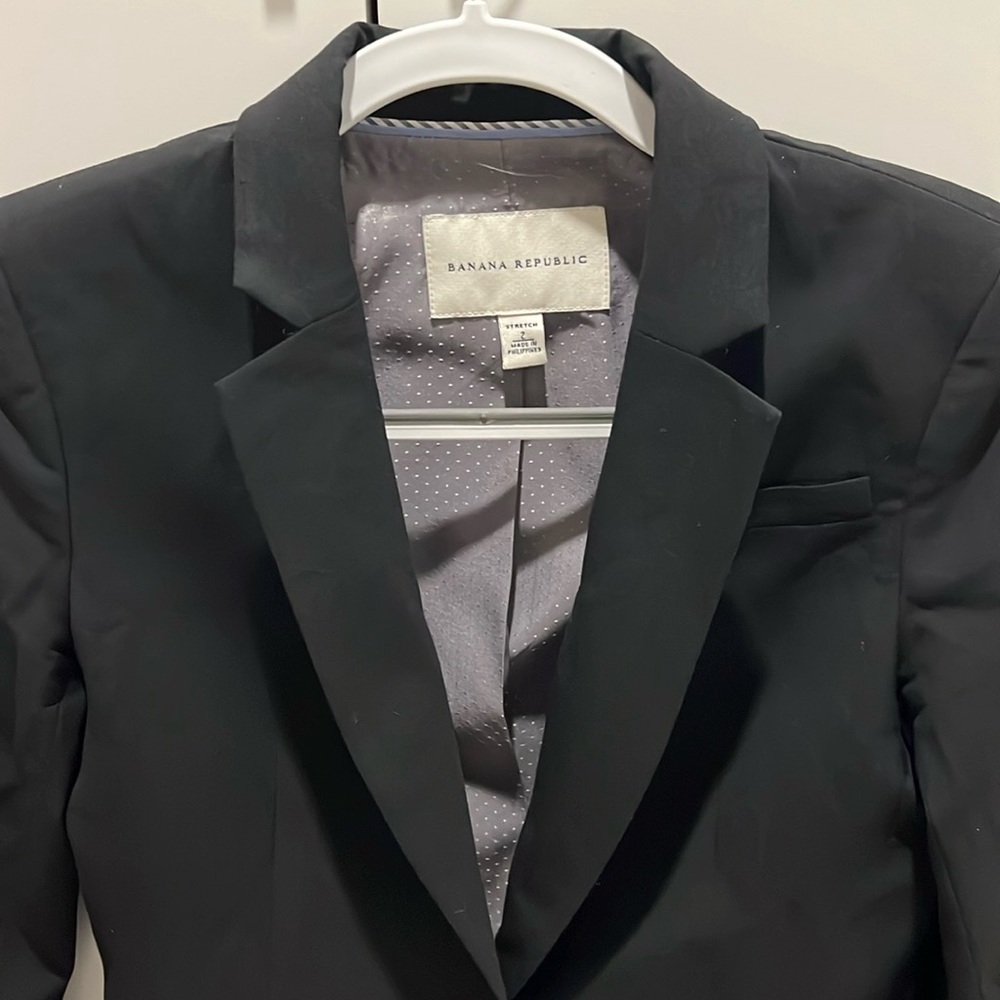 Banana Republic black wool suit jacket